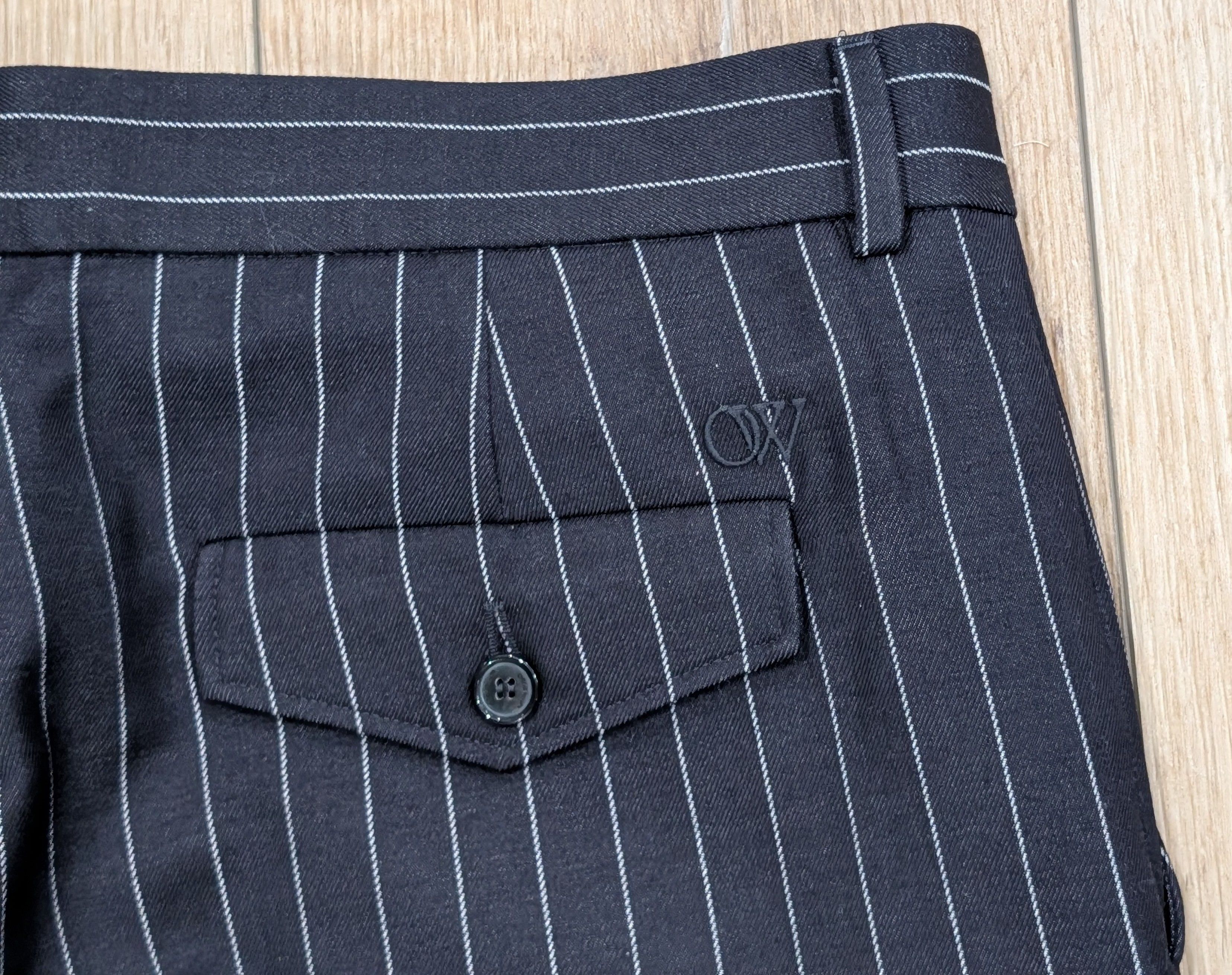Off-White OFF-WHITE Buffalo Pinstripe Slim Wool Suit Pants 50 US 34 Size US 34 / EU 50 - 5 Thumbnail