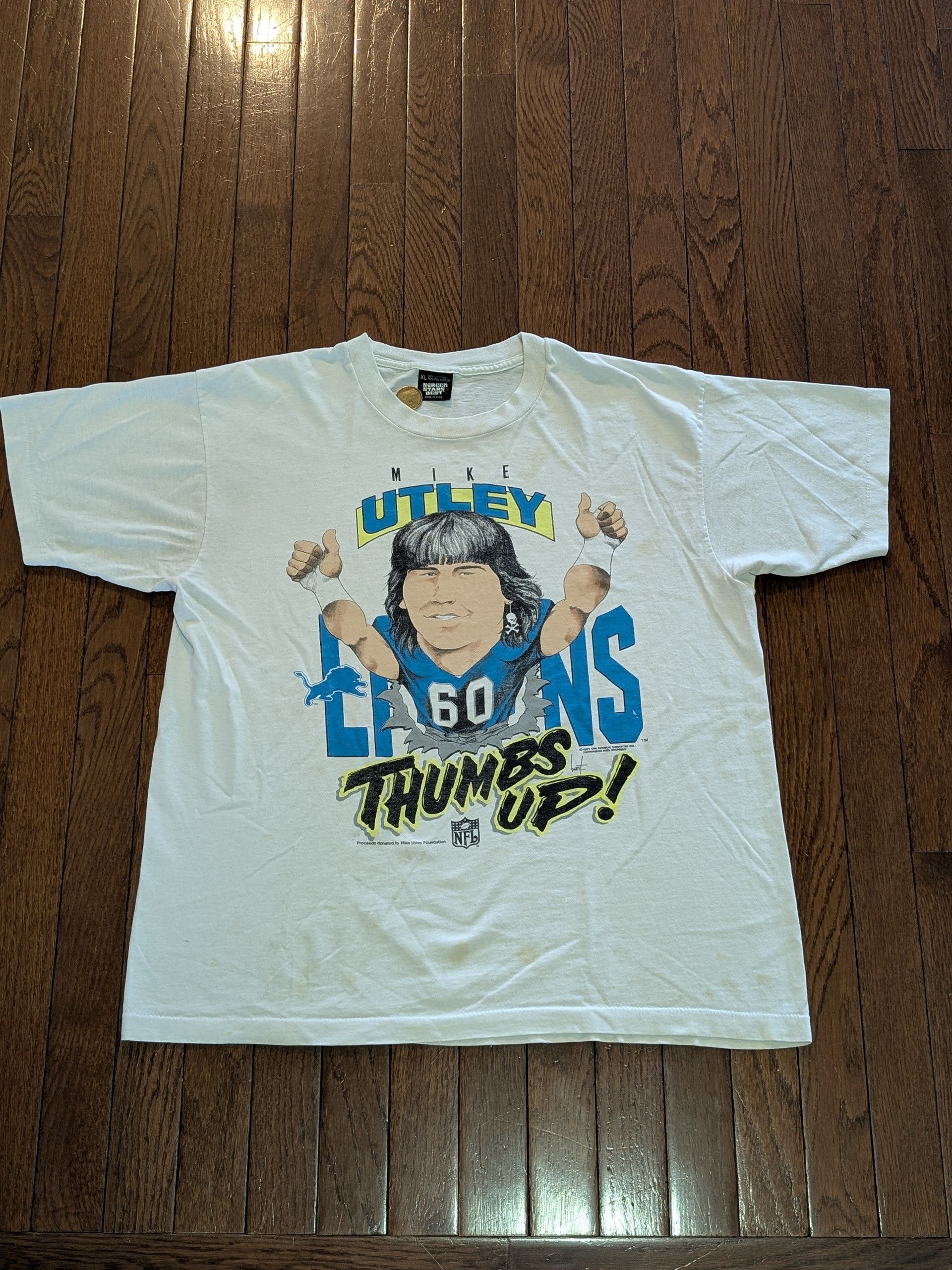 Other 1991 Mike Utley Detroit Lions Screen Stars T-Shirt Size XL Size US XL / EU 56 / 4 - 1 Thumbnail