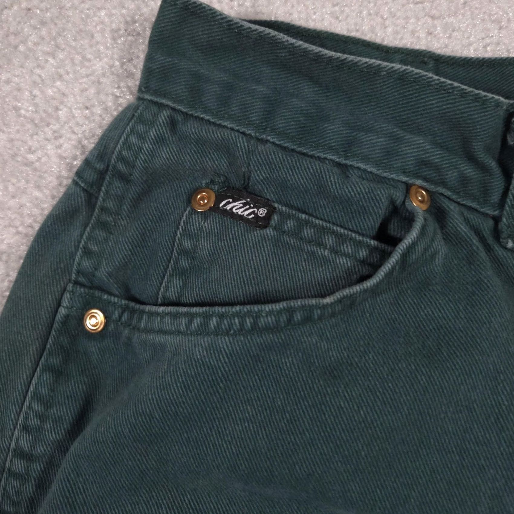 Vintage VINTAGE Chic Jeans Womens 18 Dark Green High Rise Regular Tapered Denim USA 90s Size 40" / US 18 - 5 Thumbnail