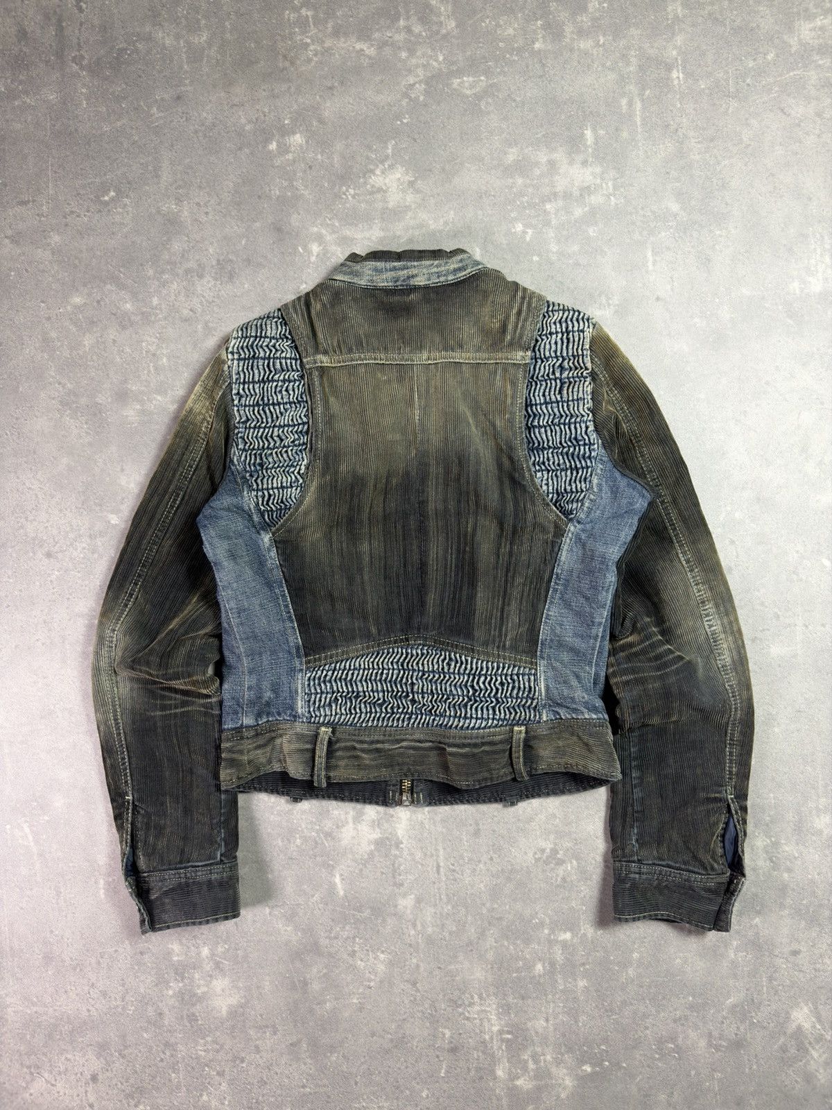 Diesel 00s Diesel Corduroy Racing Moto Cropped Denim Jacket M S Size M / US 6-8 / IT 42-44 - 2 Thumbnail