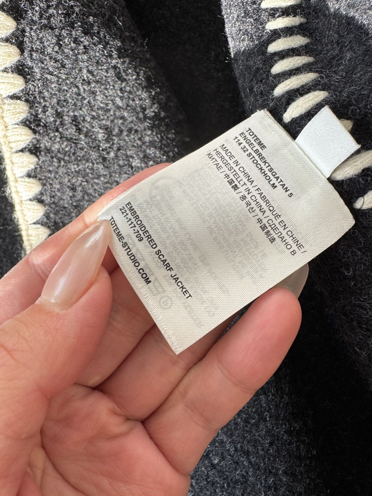 Toteme Toteme Embroidered scarf jacket dark grey mélange size 32 Size XXS / US 00 / IT 34 - 8 Thumbnail