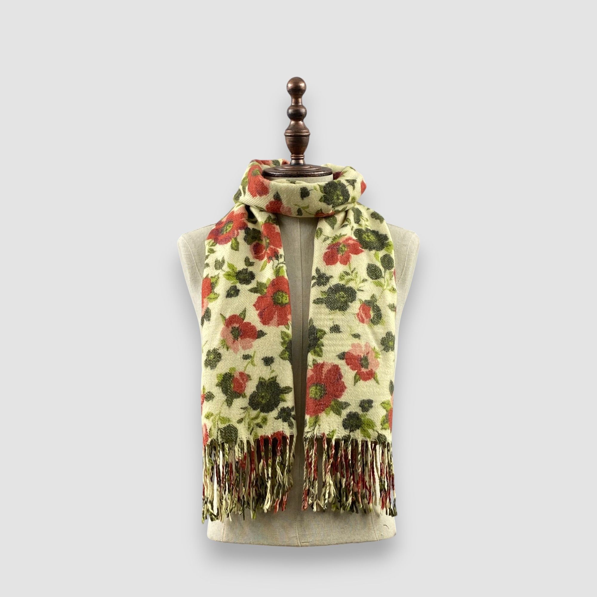Japanese Brand Vintage Elle Scarf Muffler Wool Shawls Babushka Scarves Size ONE SIZE - 1 Thumbnail