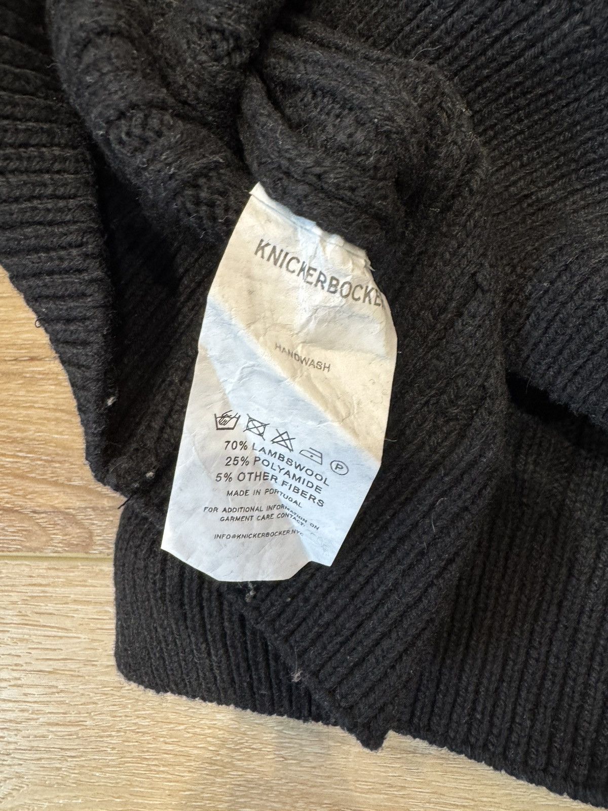 Knickerbocker Mfg Co Knickerbocker Black Cable Knit Wool Sweater Size US XL / EU 56 / 4 - 4 Thumbnail