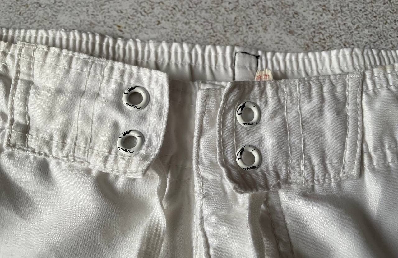 O'Neill Vintage 90s O’Neill Nylon White Cargo Baggy Shorts Y2K Rare Size US 32 / EU 48 - 3 Thumbnail