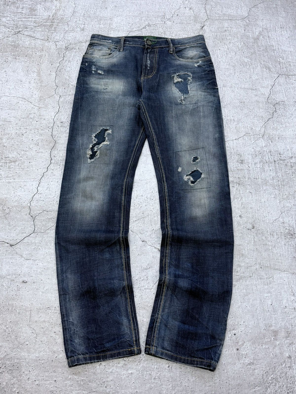 Vintage Hedi Slimane Style Washed Jeans Denim