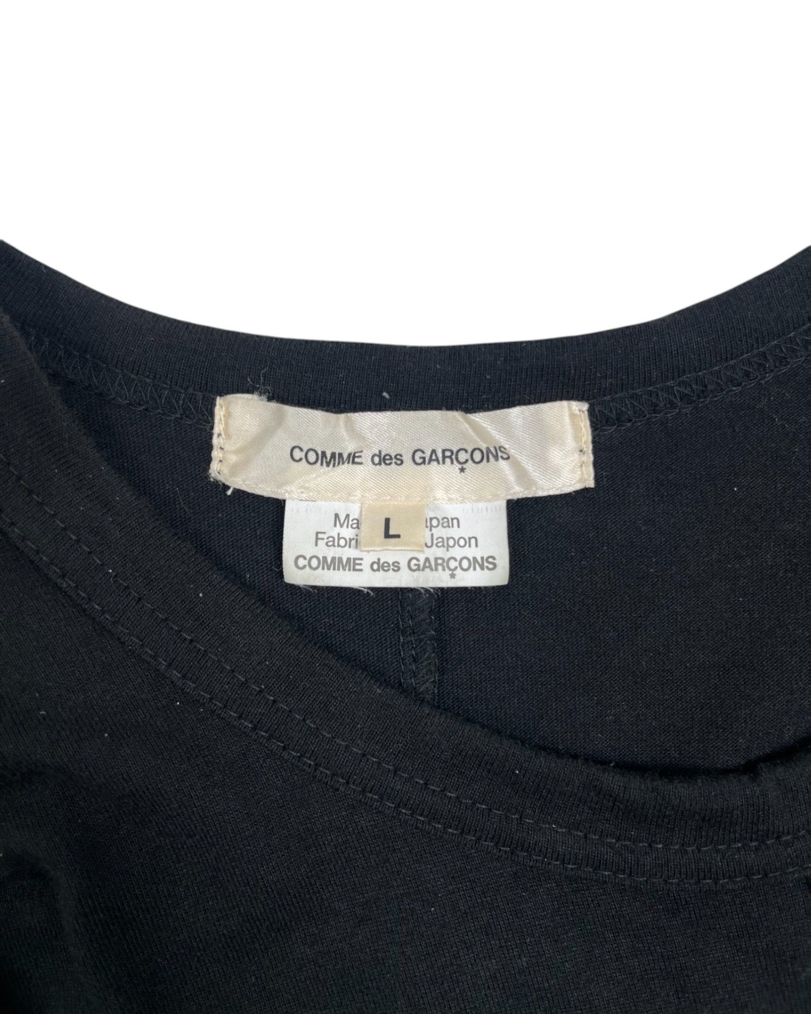 Comme des Garcons S/S 2023 Black Asymmetric Ruffle T-Shirt Size L / US 10 / IT 46 - 8 Thumbnail