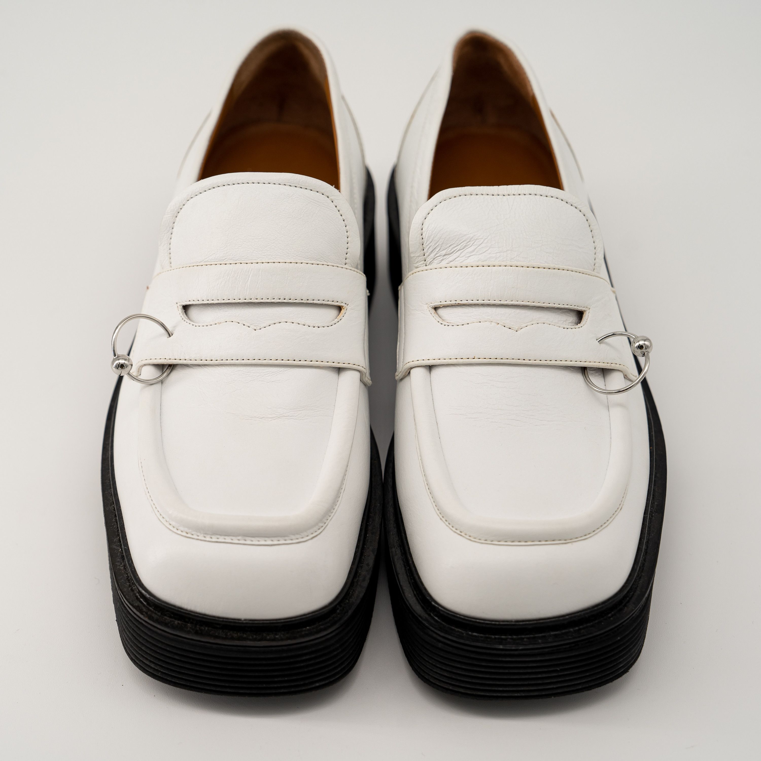Marni 40 10 US Marni Loafers White Penny Platform Chunky Pierced Size US 10 / IT 40 - 3 Thumbnail