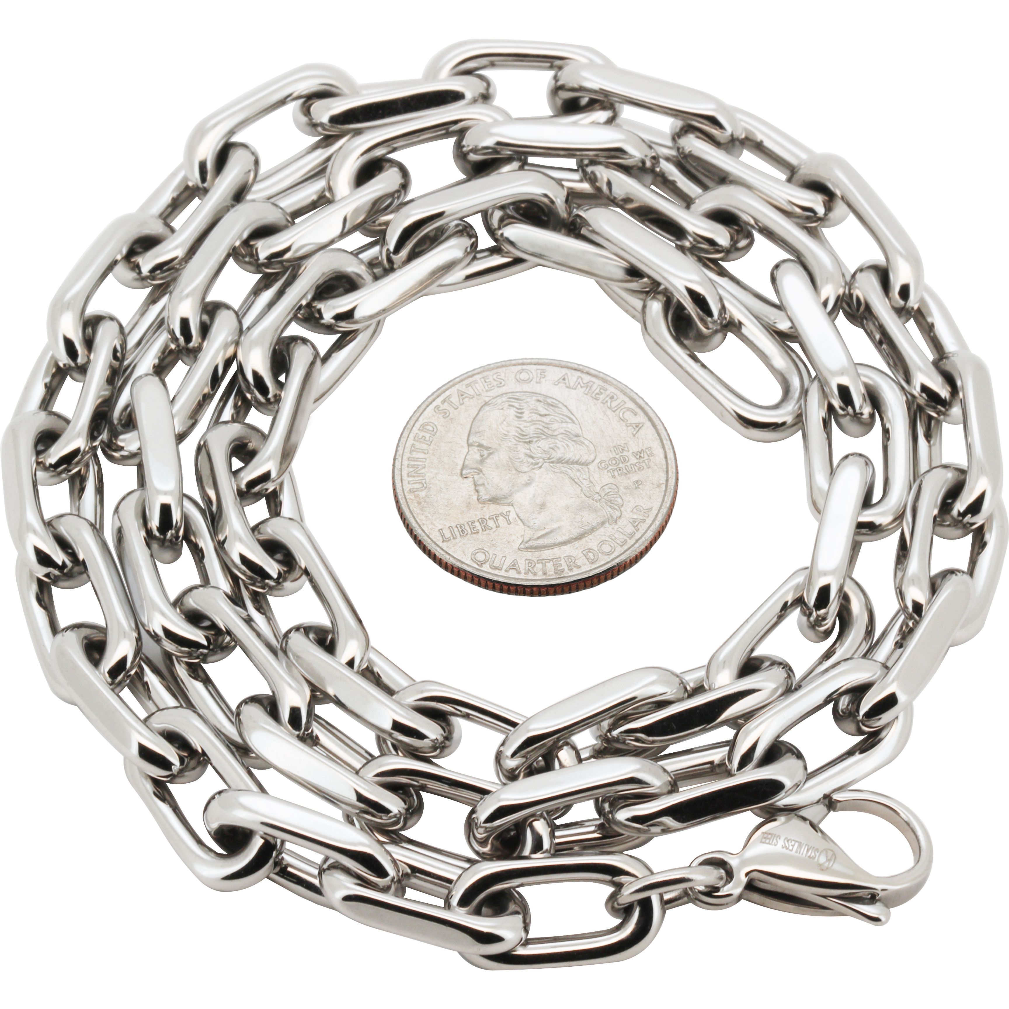 Other 316L Stainless Steel 8mm Cable Link Chain Necklace 22" Size ONE SIZE - 2 Thumbnail