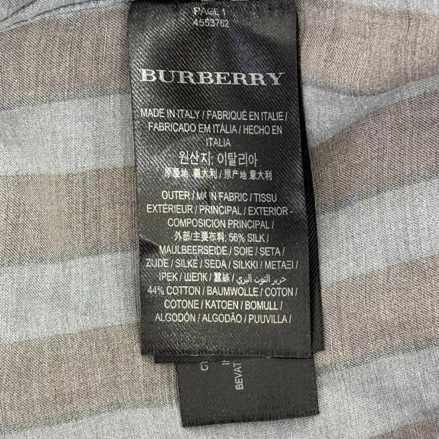 Burberry BURBERRY Classic Stripe Silk Pajama Shirt M Size US M / EU 48-50 / 2 - 4 Thumbnail