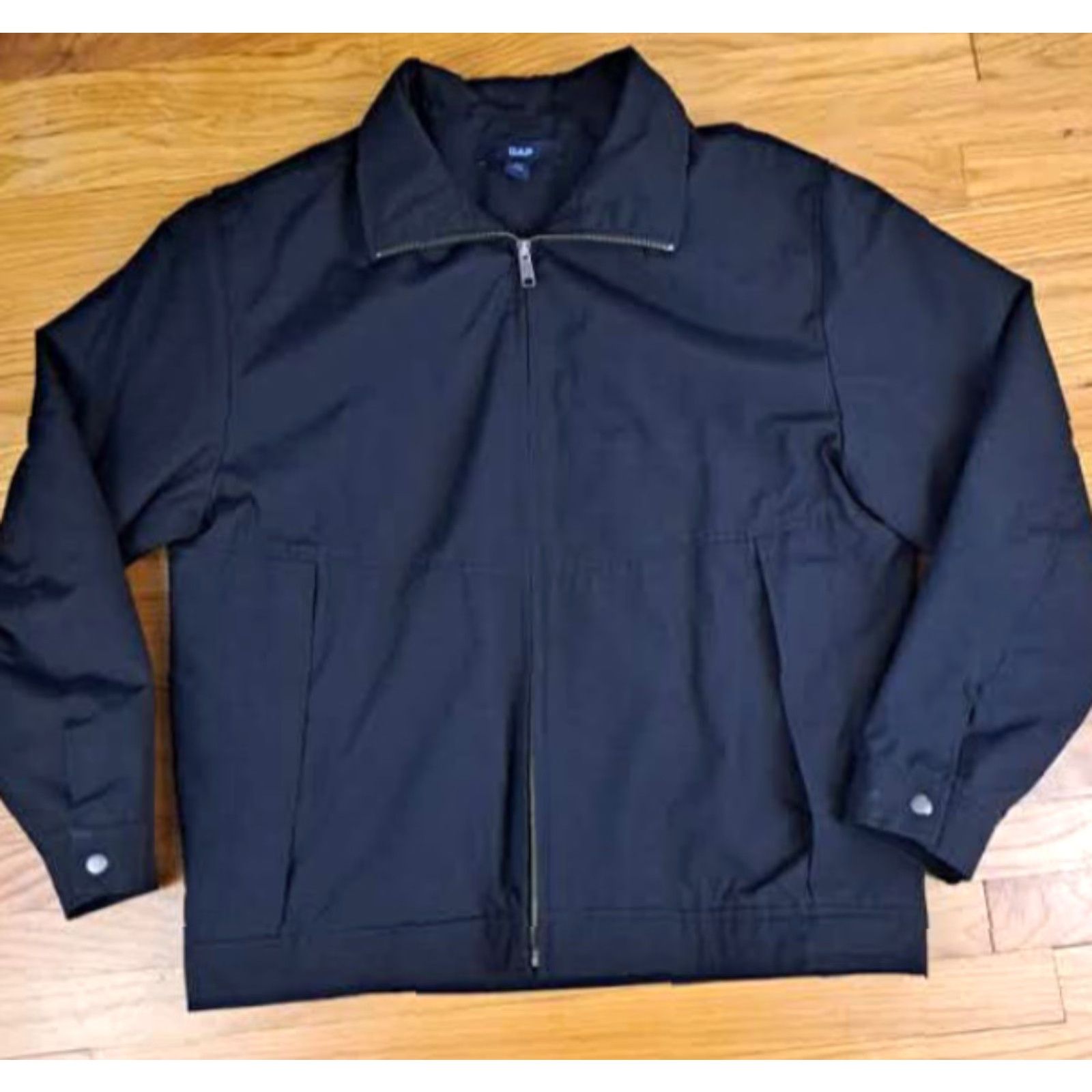 Gap Gap Jacket Bomber Jacket Men XL Navy Lightly Insulated Pockets Zip Spring Canvas Cotton-Nylon Classic Casual Fashion Size US XL / EU 56 / 4 - 6 Thumbnail