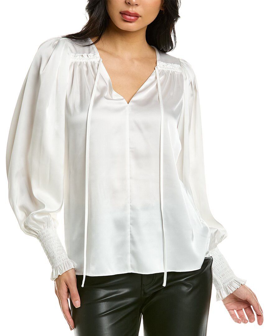 Rebecca Taylor NWT Rebecca Taylor Tie Front Blouse Top Milk White Long Size XS / US 0-2 / IT 36-38 - 2 Thumbnail