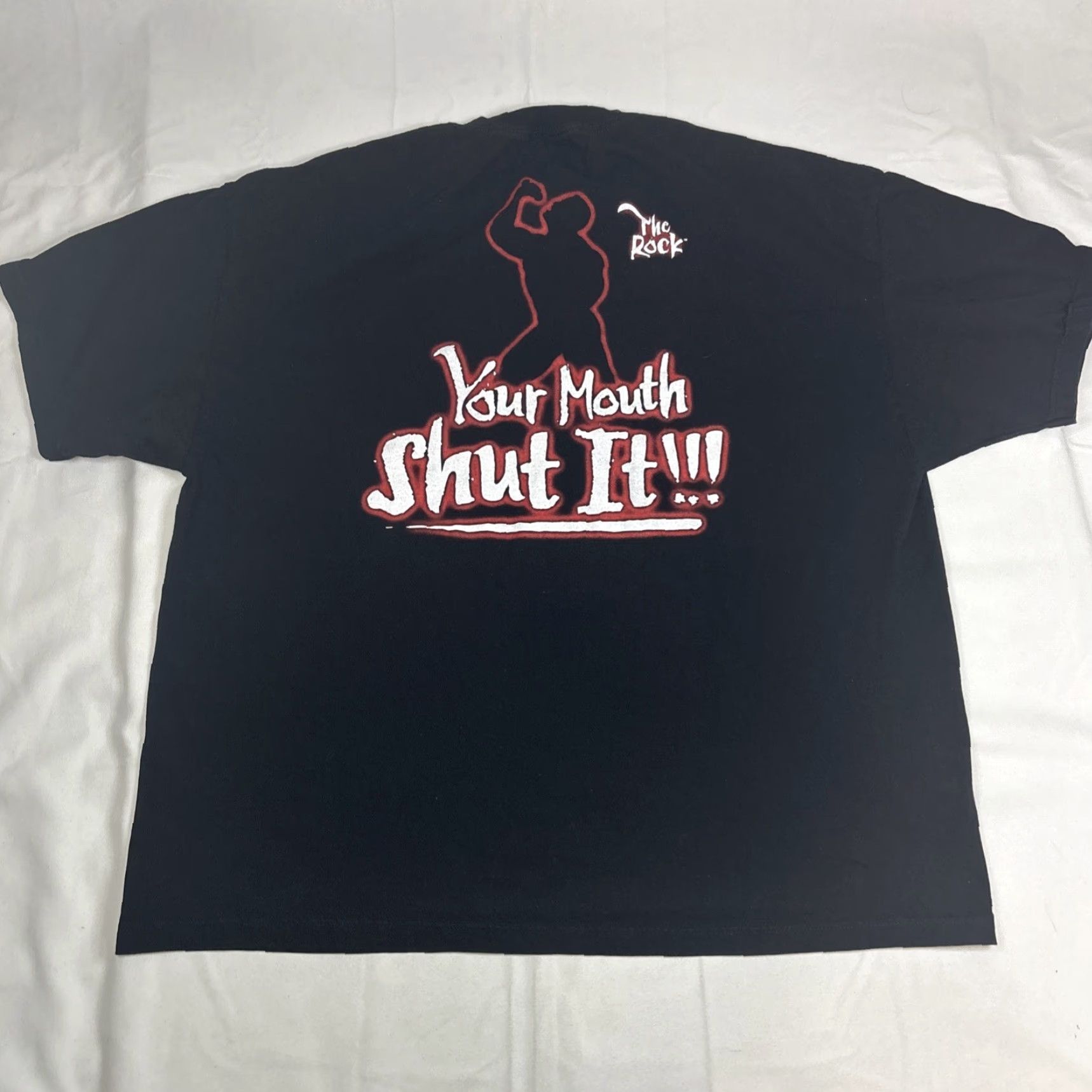 Etro WWE T Shirt Mens 3XL Black Retro The Rock Your Role Know It Your Mouth Shut It Size US XXL / EU 58 / 5 - 5 Thumbnail