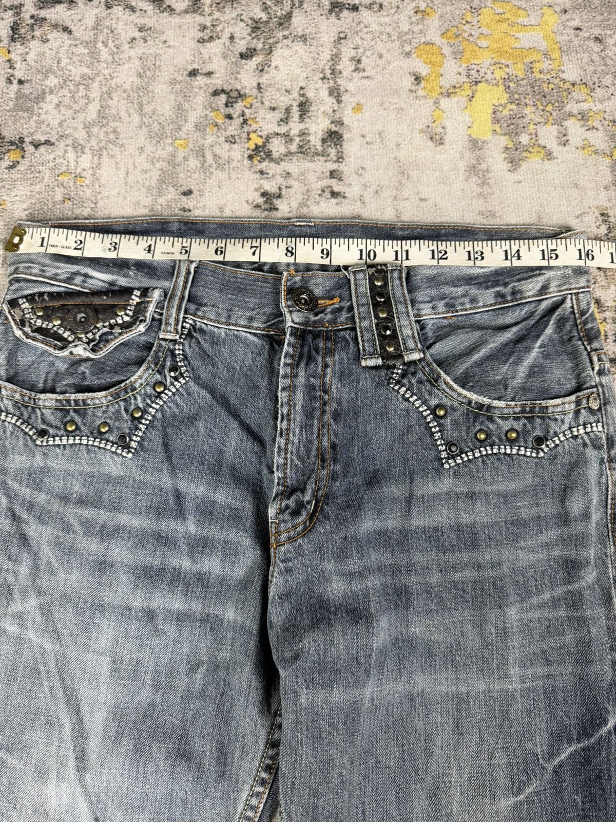 semanticdesign Rare 90s Oririn Studded Flared Mudwash Jeans Size US 31 - 8 Thumbnail