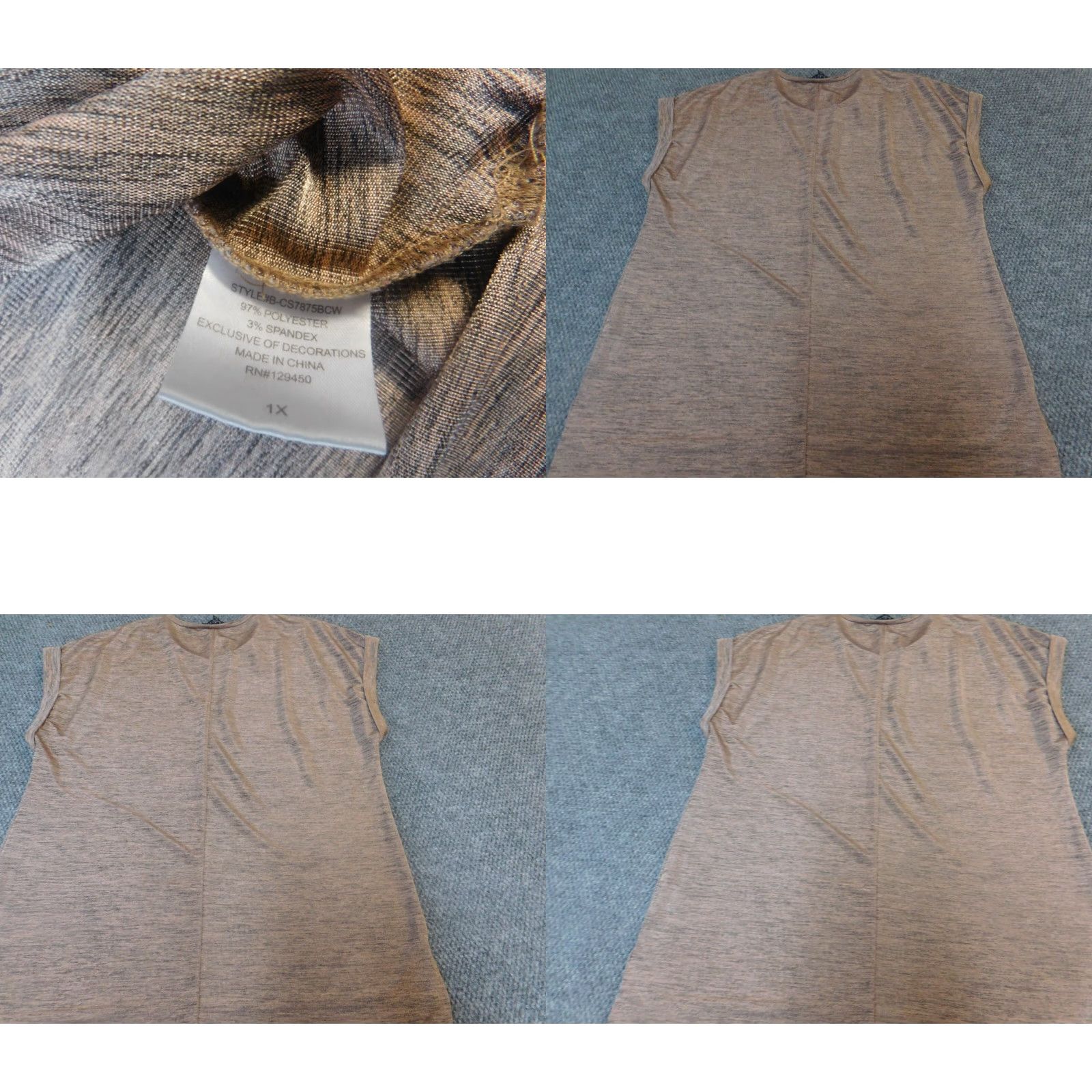 Vintage Como Black Blouse 1X Plus Short Sleeve Crew Neck Pullover Beiges Animal Print Knit Polyester Pleated Casual Womens Blouse Size XL / US 12-14 / IT 48-50 - 8 Thumbnail