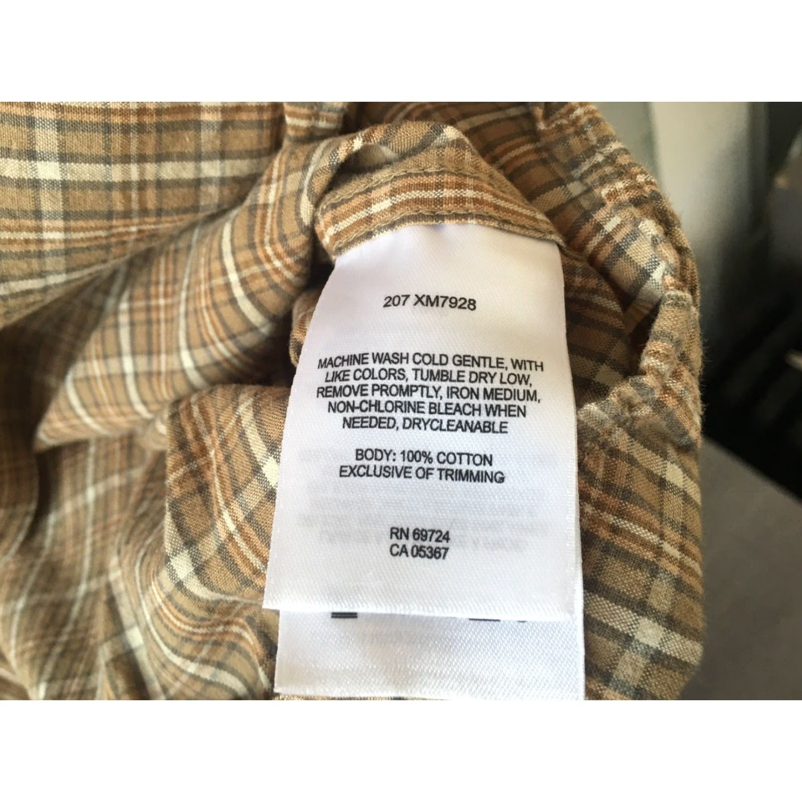 Vintage Columbia Shirt Mens L Brown Plaid 100% Cotton Button-Front Long Sleeve Large Size US L / EU 52-54 / 3 - 4 Thumbnail