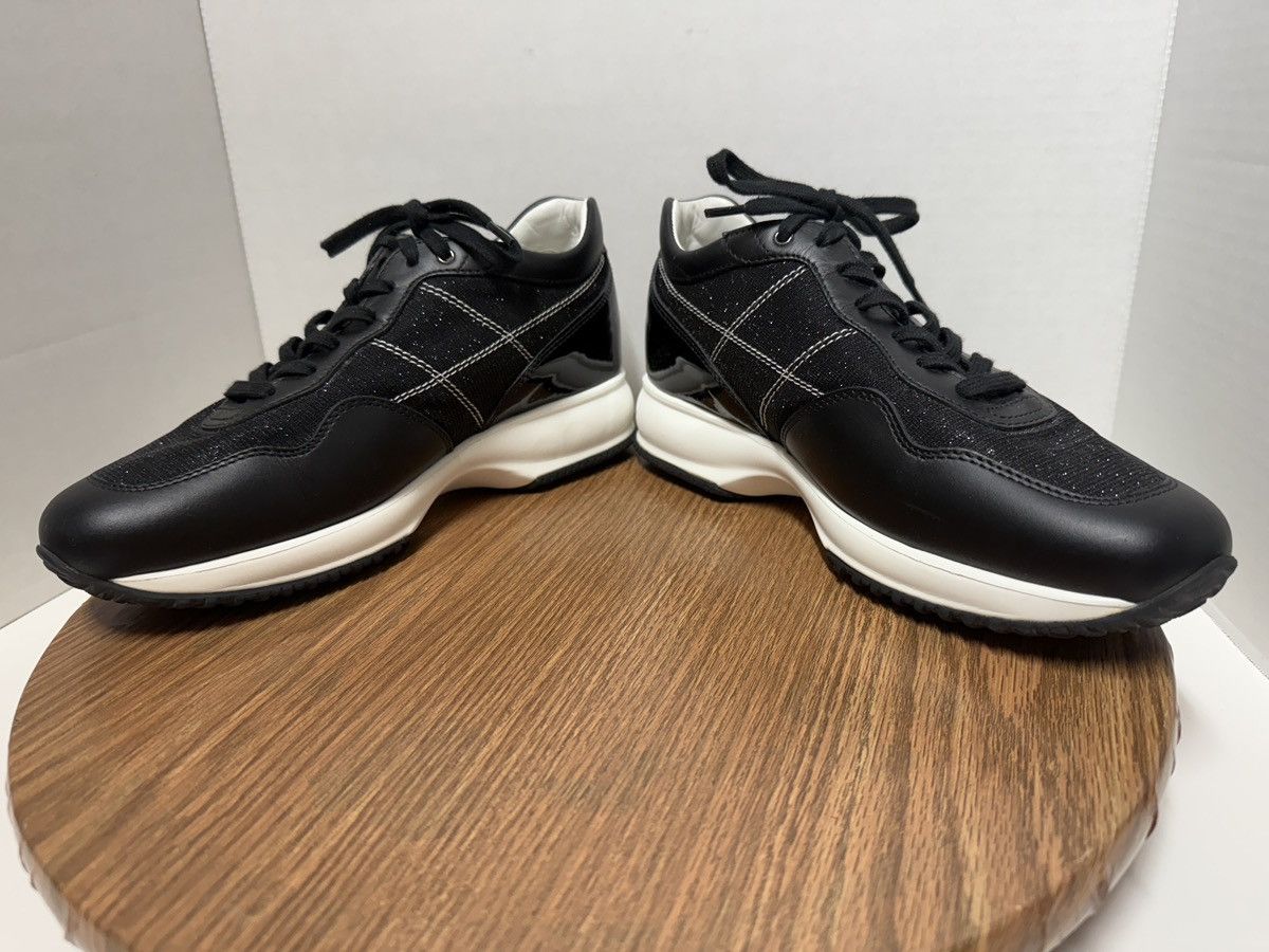 Hogan Hogan Women Perforated Black/White Metallic Leather Sneakers Size US 9 / IT 39 - 7 Thumbnail