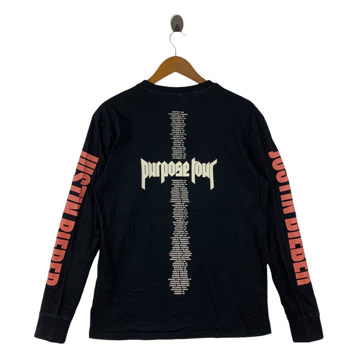 Band Tees Justin Bieber Purpose World Tour 2016 Long Sleeve Shirt Size US M / EU 48-50 / 2 - 4 Thumbnail