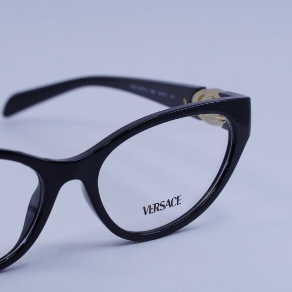 Versace Versace VE3372U GB1 Eyeglasses Shiny Black 54mm Cat Eye Size ONE SIZE - 6 Thumbnail