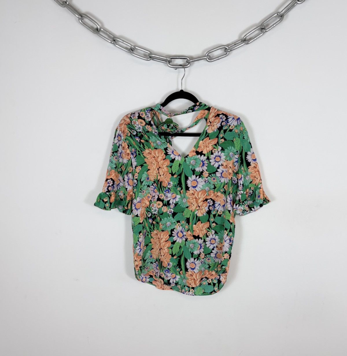 Sandro Sandro NWT Women’s Reda Floral Print Boho Silk Blouse Top Size S / US 4 / IT 40 - 1 Thumbnail