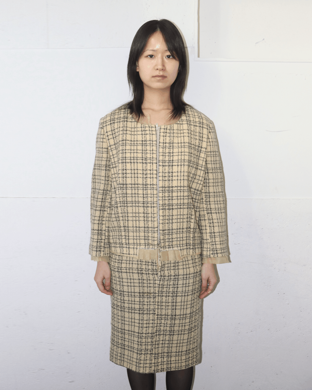 Comme des Garcons Comme des Garçons AD1997 Layered Tweed Zip Dress Size M / US 6-8 / IT 42-44 - 2 Thumbnail
