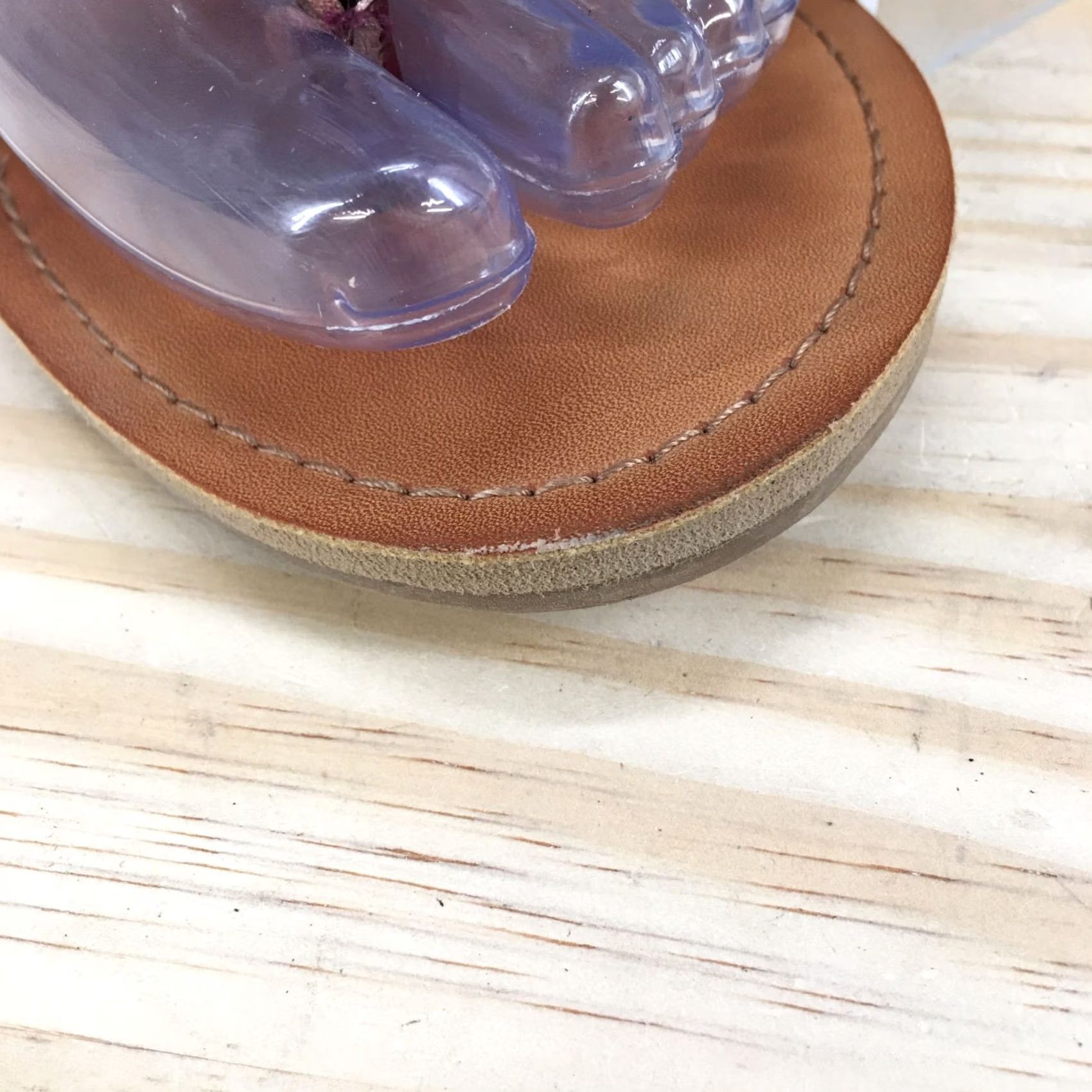 Vintage Maurices Pryia Sandals Womens 10 M Casual Slip On Thong Flats Brown Faux Leather Size US 10 / IT 40 - 4 Thumbnail