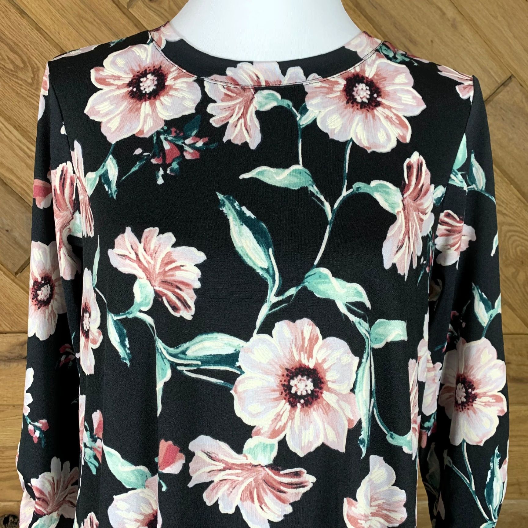 Apt. 9 APT.9 Womens Dress Blouson Short Multicolor Floral Print Round Neck Pullover Casual M Womens Size M / US 6-8 / IT 42-44 - 2 Thumbnail