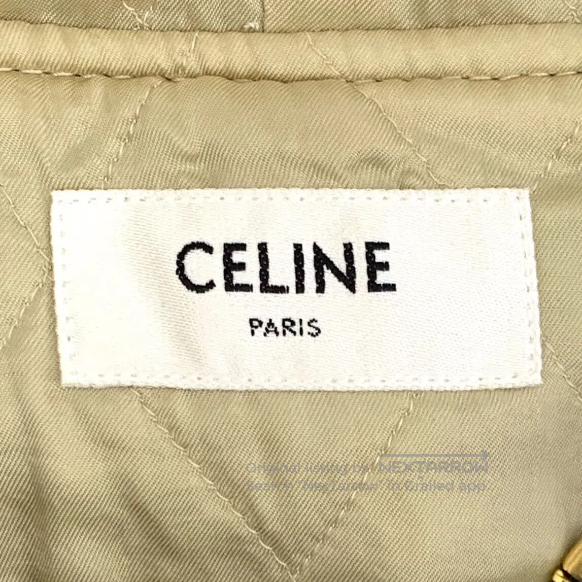 Celine CELINE Dark Blue Logo Letter Embroidered Cotton Hooded Dra Size US XS / EU 42 / 0 - 6 Thumbnail