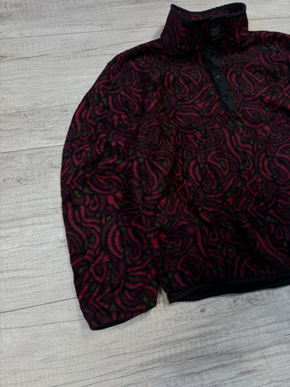 L.L. Bean Vintage 90s L.L. Bean Russell Snap Printed Fleece Sweater Size US M / EU 48-50 / 2 - 2 Thumbnail