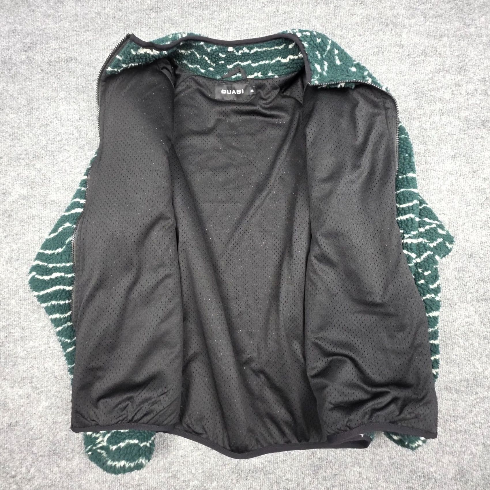 Vintage Quasi Skate Fleece Jacket Men Medium Green Abstract Skater Full Zip Jacket Regular Size US M / EU 48-50 / 2 - 4 Thumbnail