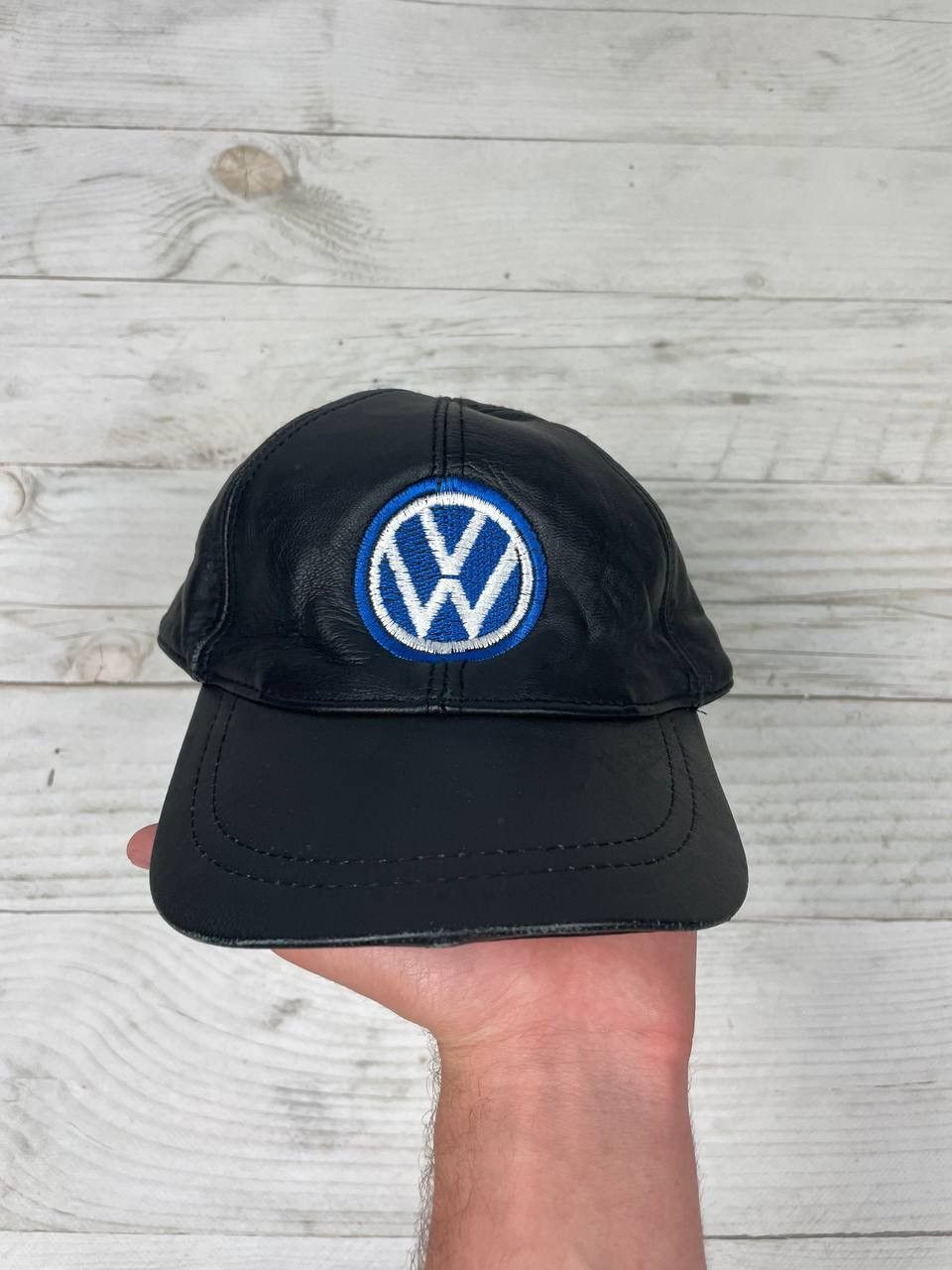 Formula 1 Vintage Volkswagen Leather Cap Hat 90s Racing Size ONE SIZE - 3 Thumbnail