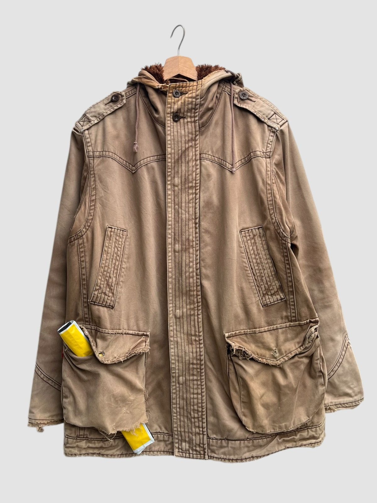Levi's Distressed Levi’s Mod/Military Fur Lining Hooded Jacket Size US L / EU 52-54 / 3 - 4 Thumbnail