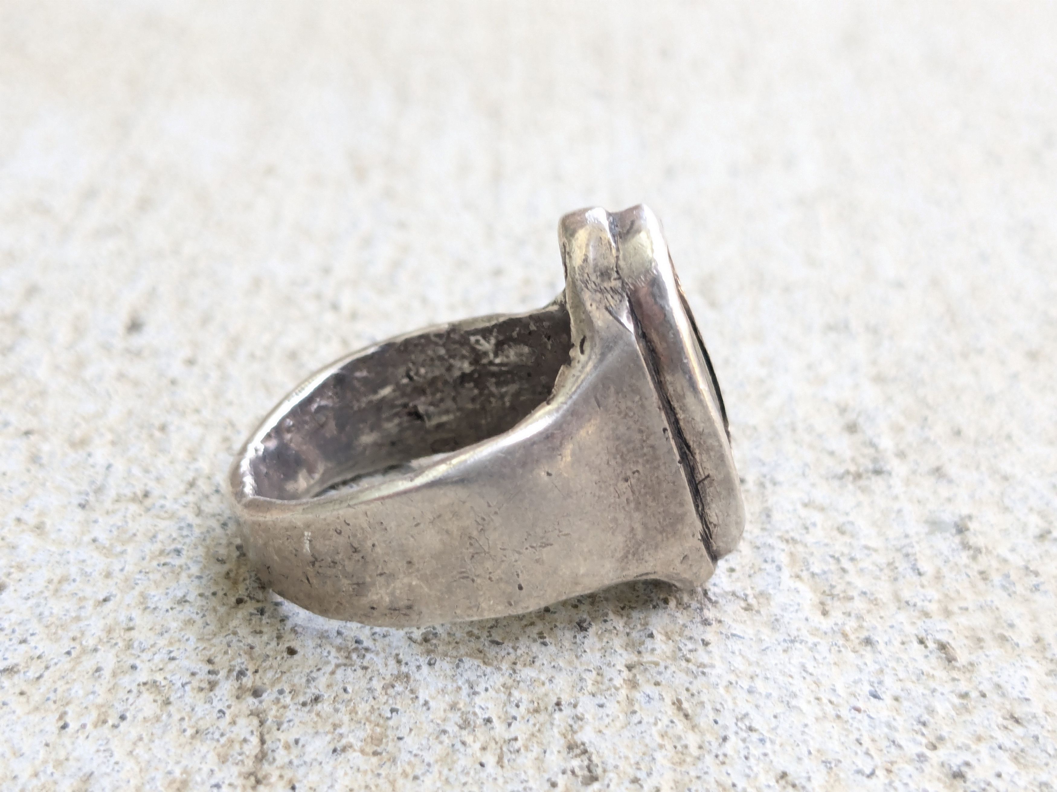 Vintage Vintage Sterling Silver Ring Abalone 9.25 Abstract Modern Size ONE SIZE - 2 Thumbnail