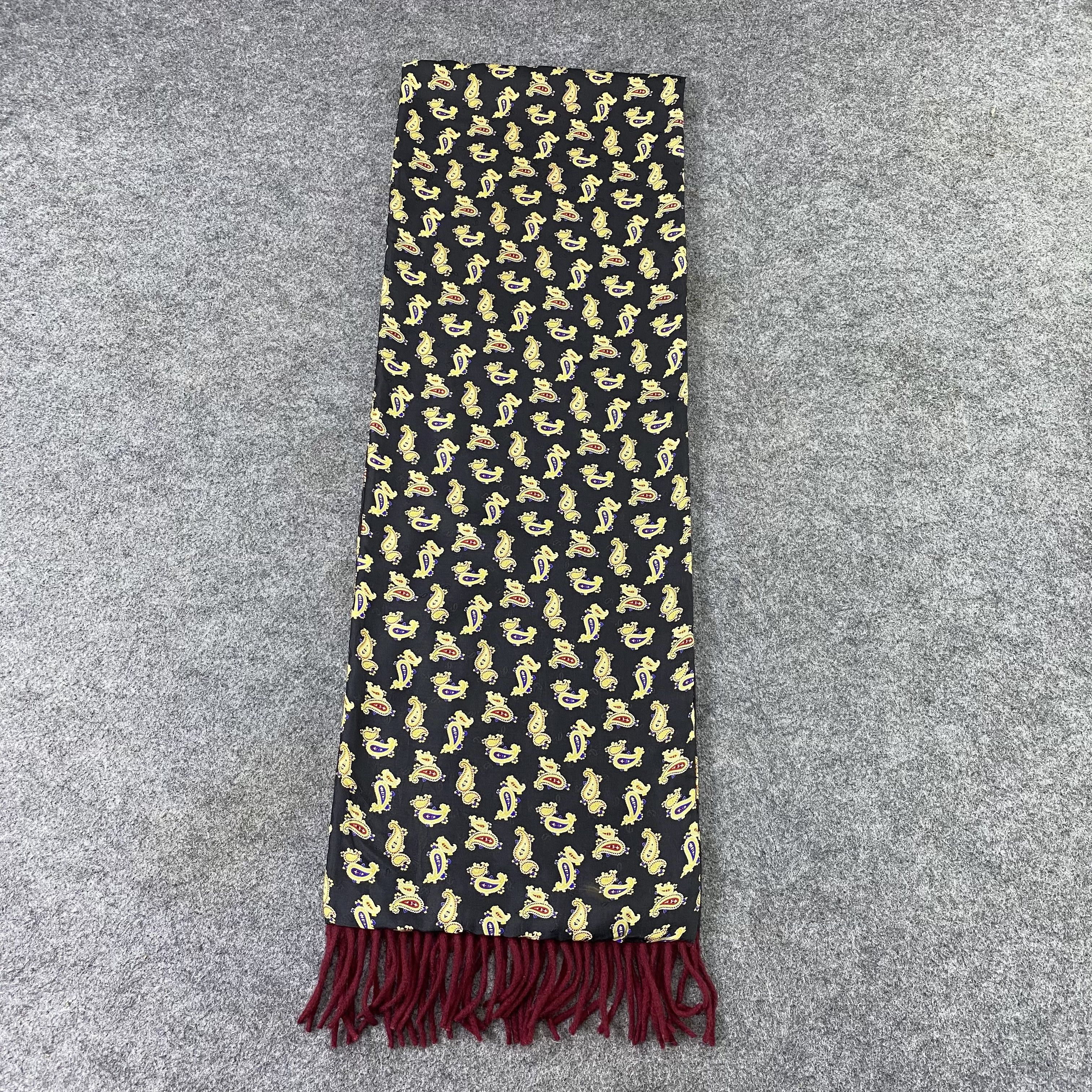 Designer Paisley Silk & Cashmere Muffler / Scarf / Neckwear - T1352 Size ONE SIZE - 2 Thumbnail