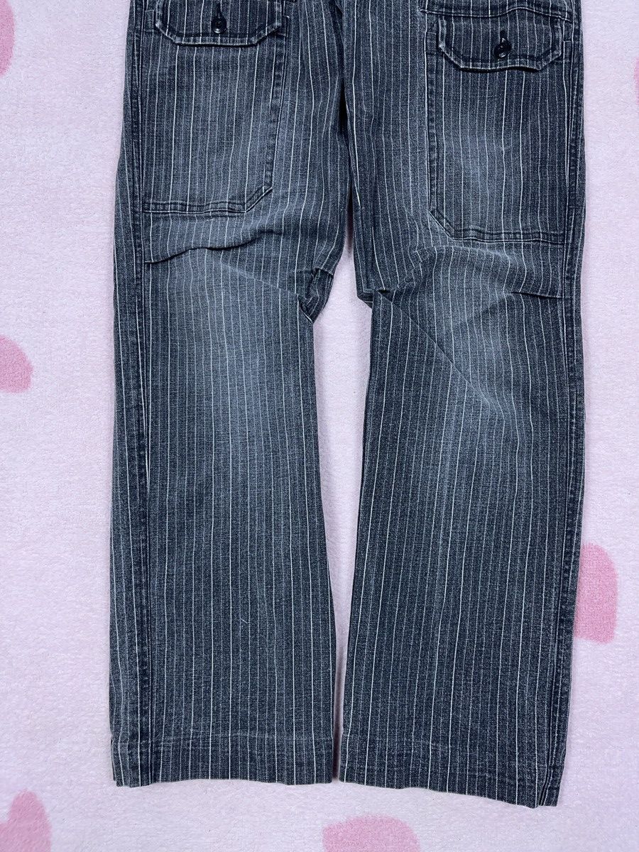 20471120 × Japanese Brand ➕ avant garde striped front cargo straight trousers Japanese Size US 30 / EU 46 - 3 Thumbnail