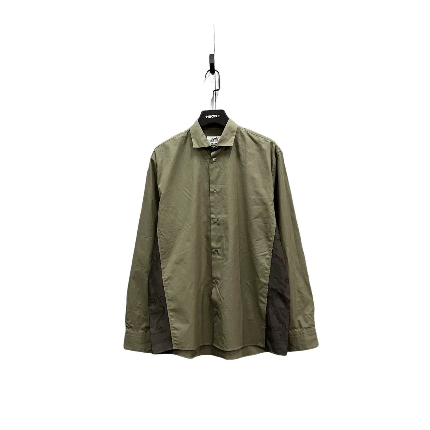 Hermes Hermes Silk Trimmed Cotton Button Up Shirt 39 Size US M / EU 48-50 / 2 - 1 Thumbnail