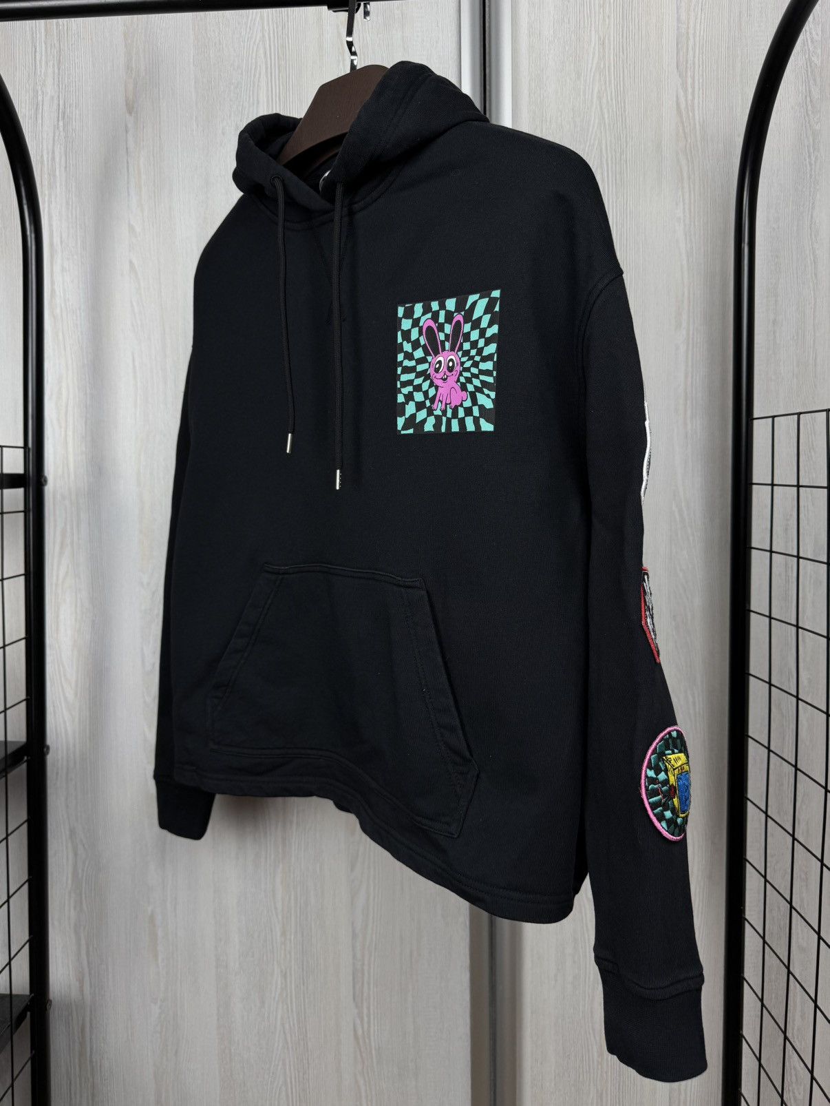 McQ Alexander McQueen McQ Alexander McQueen Black Acid Bunny French Terry Hoodie Size XXS / US 00 / IT 34 - 6 Thumbnail