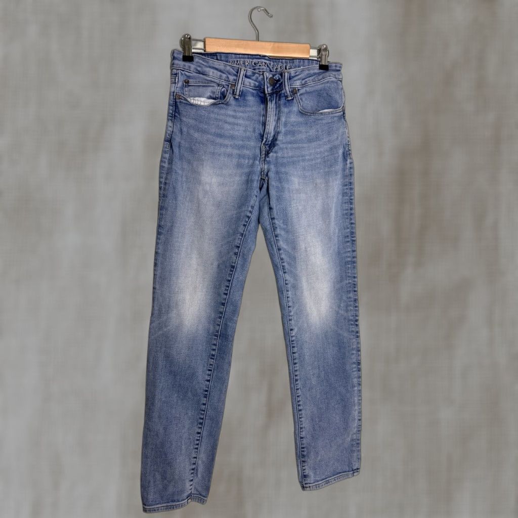 American Eagle Outfitters Airflex Jeans Light Wash Slim Jeans 29x32 Men Blue 90s Slimming Light Wash Jeans