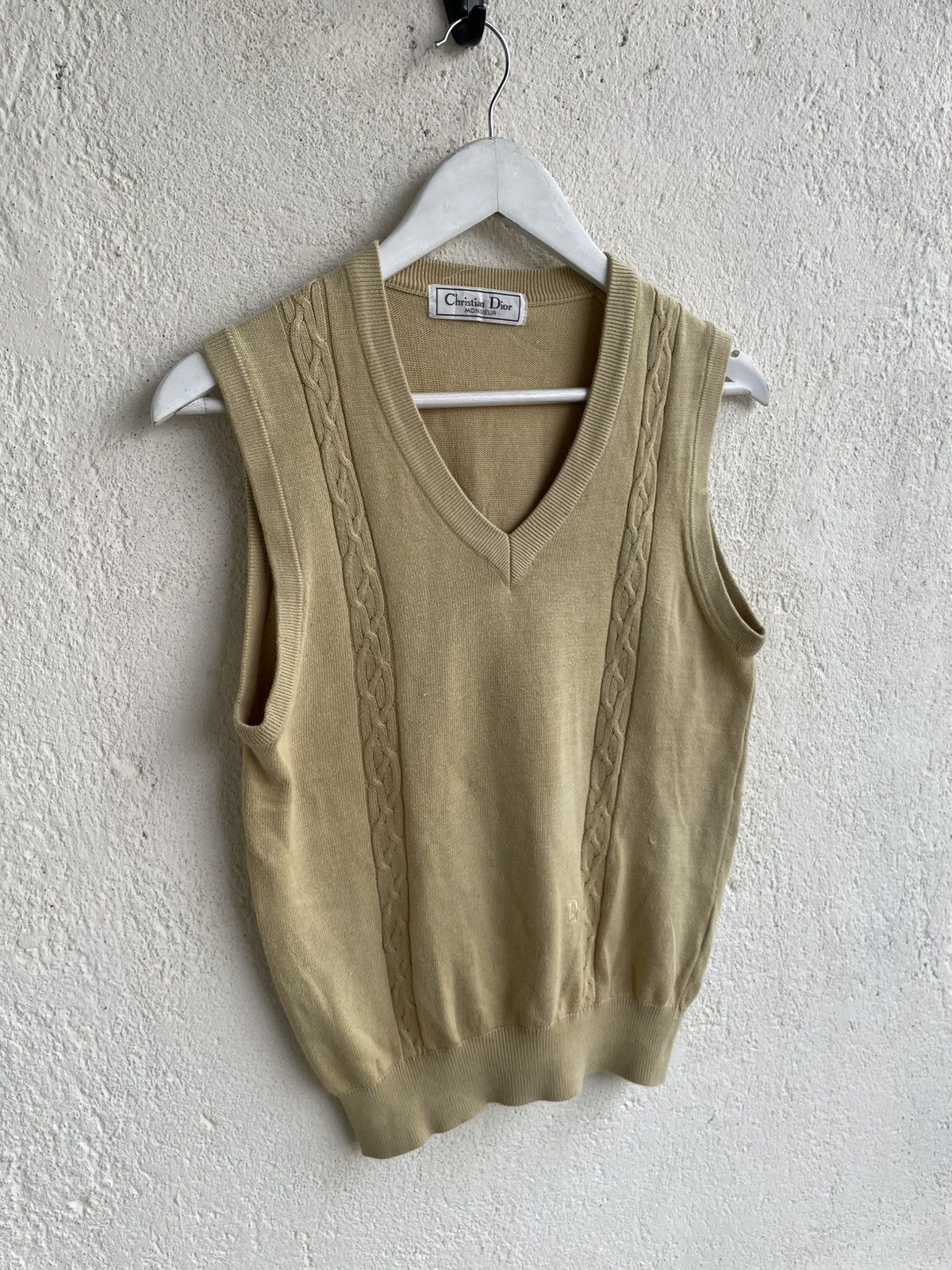 Dior Vintage Dior Knit Vest Ysl Cdg Burberry Y2K Streetwear Balma Size 44R - 5 Thumbnail