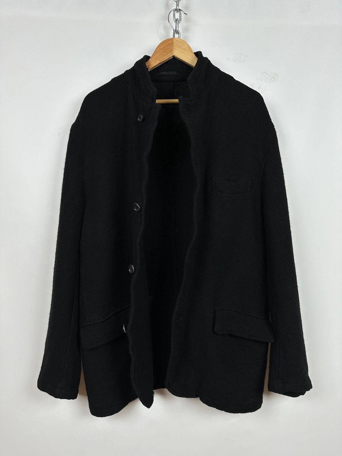 Comme des Garcons AD2002 Vintage Comme Des Garcons Homme Wool Knit Coat Jacket Size US M / EU 48-50 / 2 - 4 Thumbnail