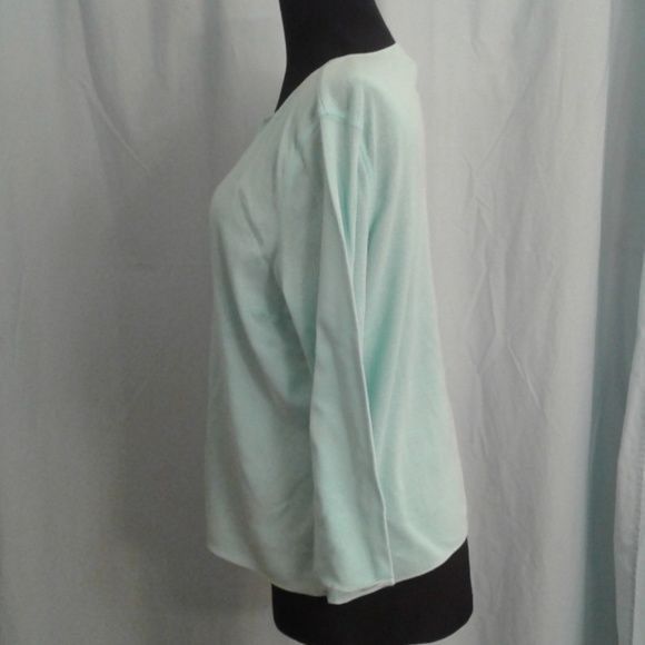 J. Jill J.Jill L Womens Petite Long Sleeve Mint Green Top Size L / US 10 / IT 46 - 2 Thumbnail