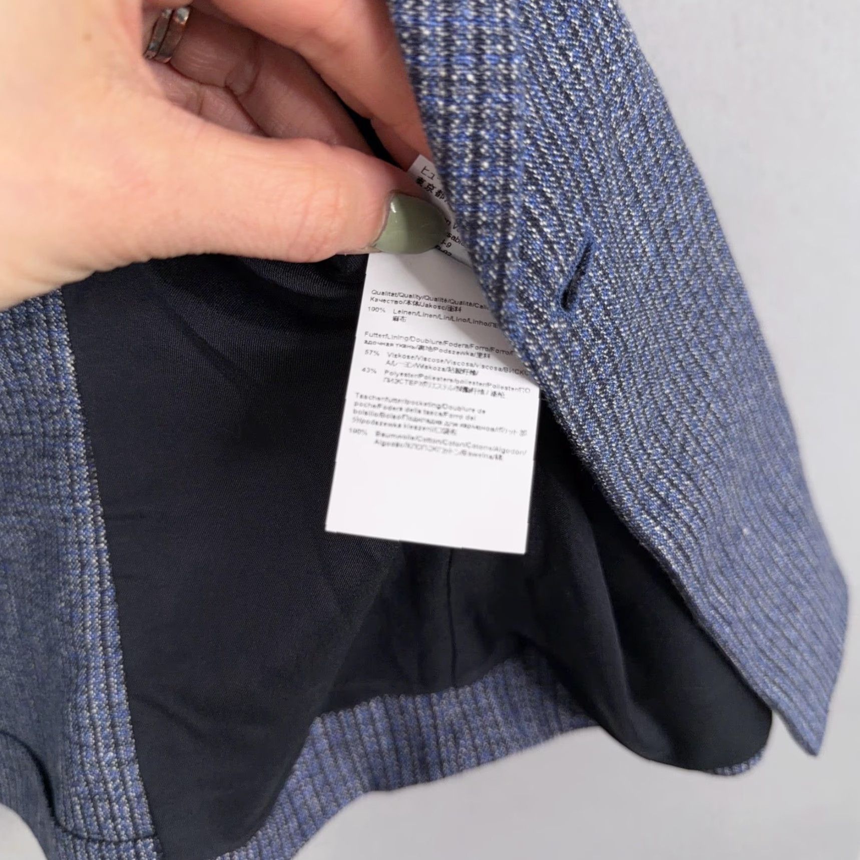 Vintage Boss Blazer Womens 4 Blue Check Double Breasted Short Jacket Tailored Workwear Blazer Women Medium? Size 27" / US 4 / IT 40 - 6 Thumbnail