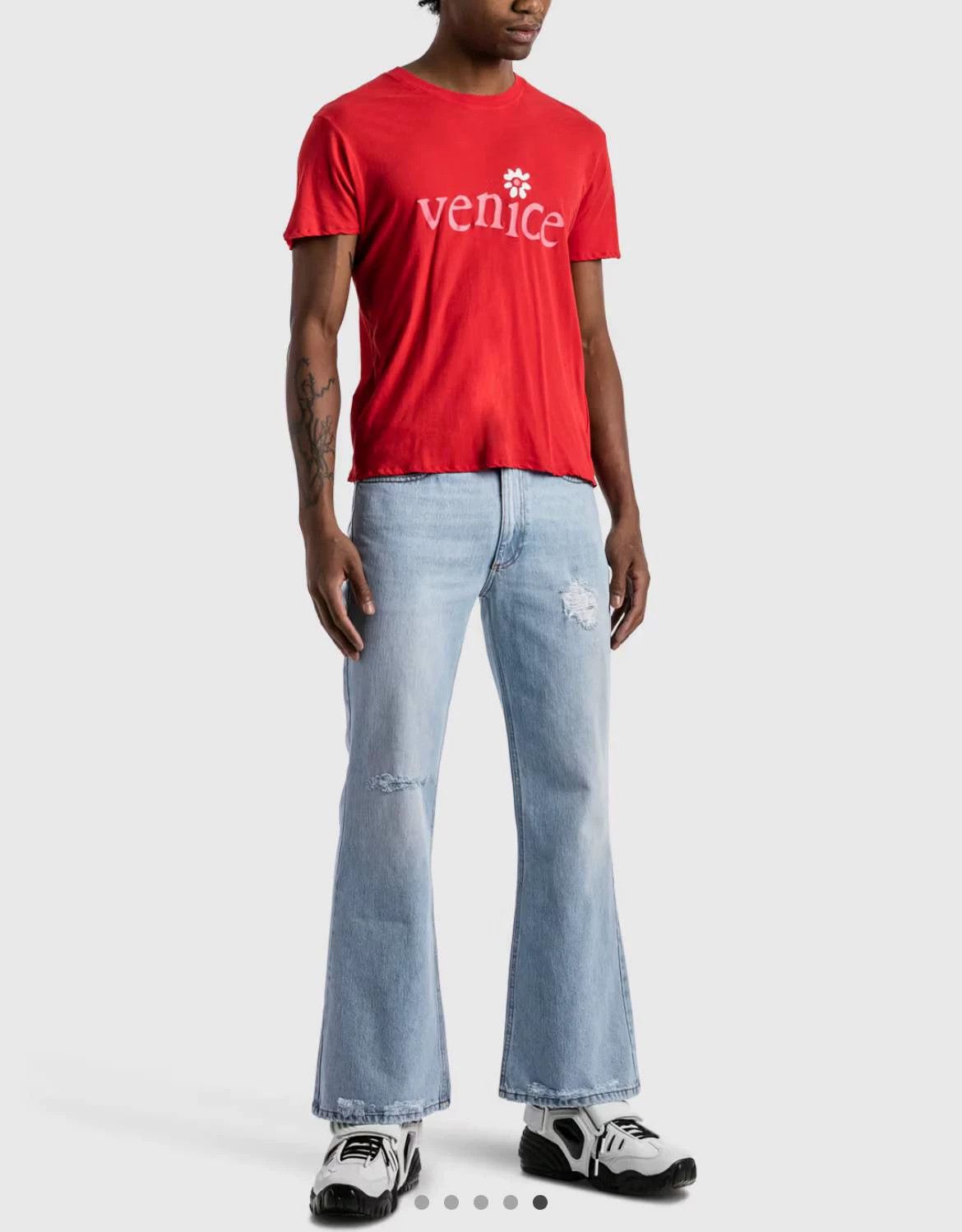 ERL ERL Light Wash Distressed Flared Jeans Size US 32 / EU 48 - 8 Thumbnail