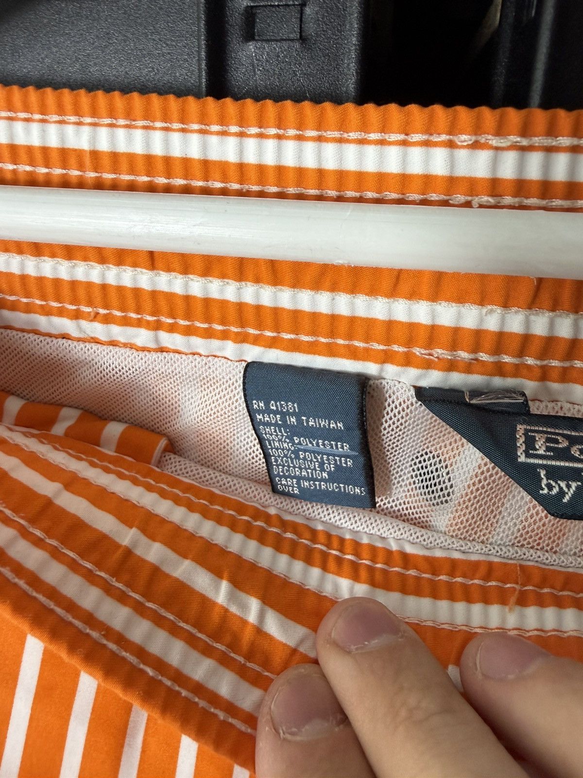 Polo Ralph Lauren Vintage Polo Ralph Lauren Swim Shorts Orange Striped Swim Size US 30 / EU 46 - 9 Thumbnail