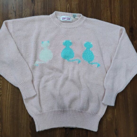Other Vintage Back To Back Cats Kittens Crewneck Sweater Jumper Size L / US 10 / IT 46 - 2 Thumbnail