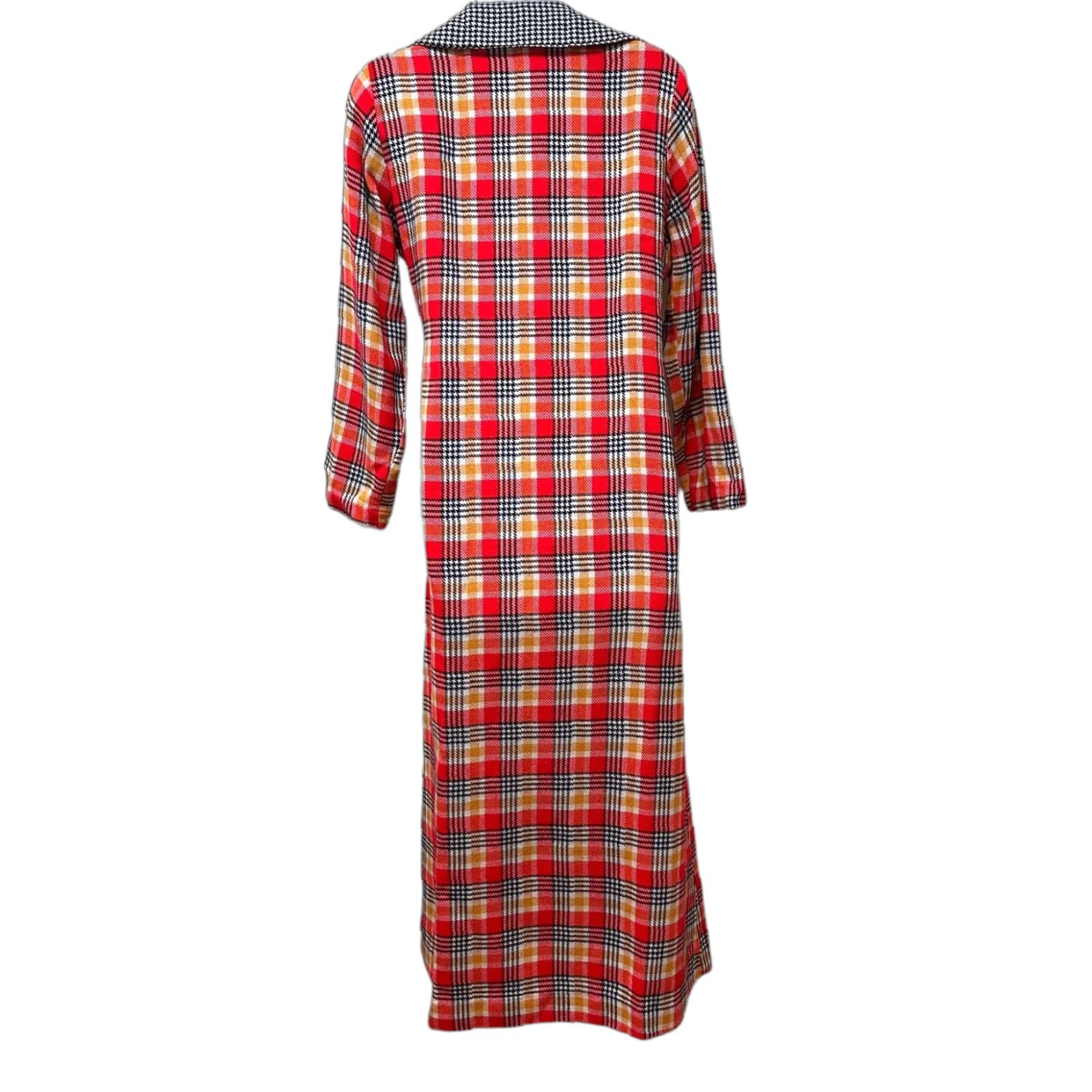 Sears VINTAGE Sears Loungees Retro Herringbone Dagger Collar Wrap House Coat Robe M/L Size ONE SIZE - 1 Thumbnail