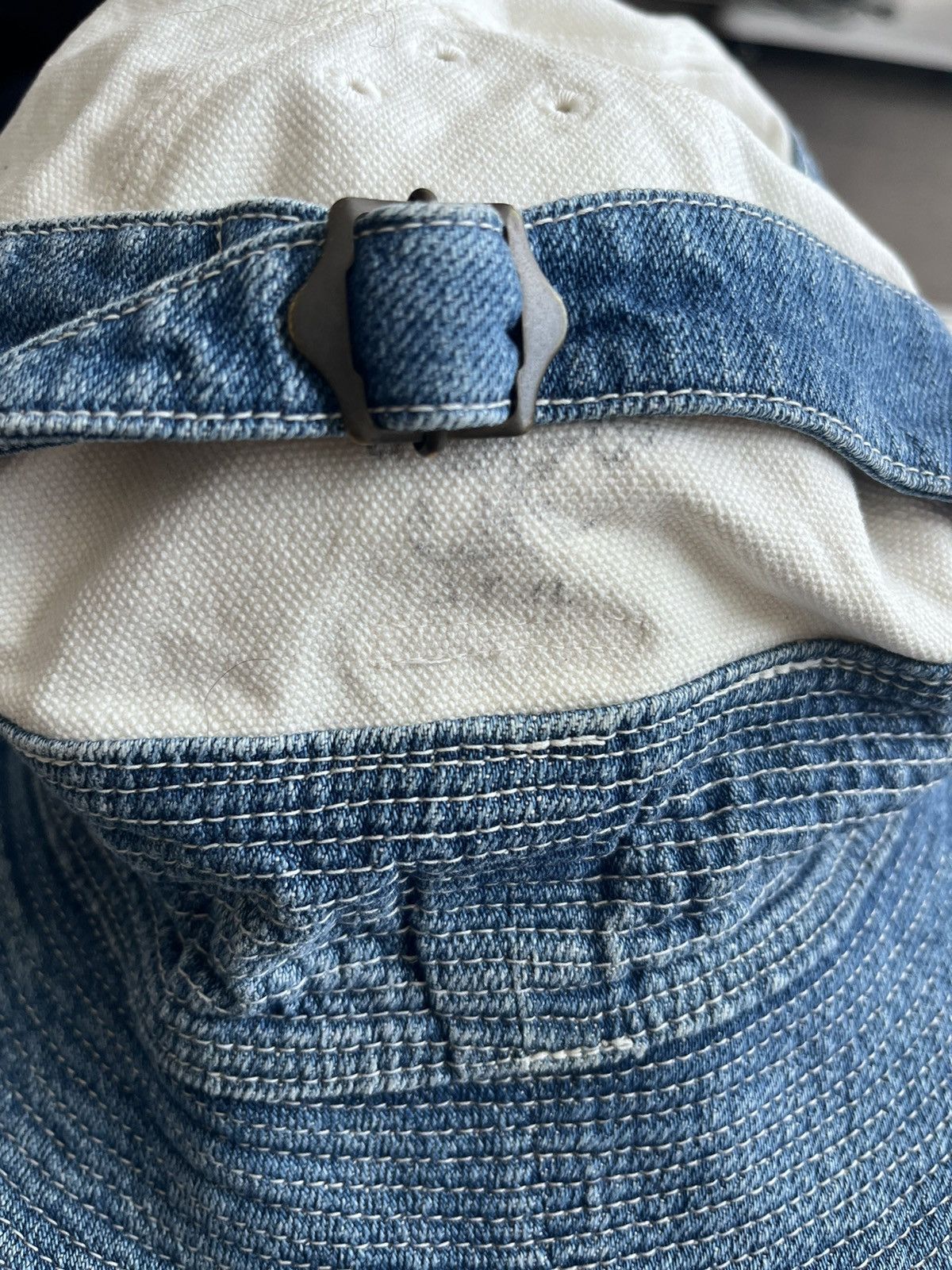 Kapital Kapital Bucket Hat Mid Wash Sashiko Denim Size ONE SIZE - 5 Thumbnail