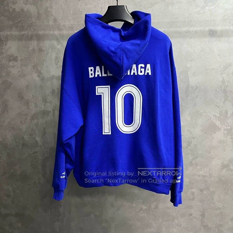 Balenciaga Balenciaga Blue logo letter hooded zip-up long-sleeve swea Size US L / EU 52-54 / 3 - 5 Thumbnail