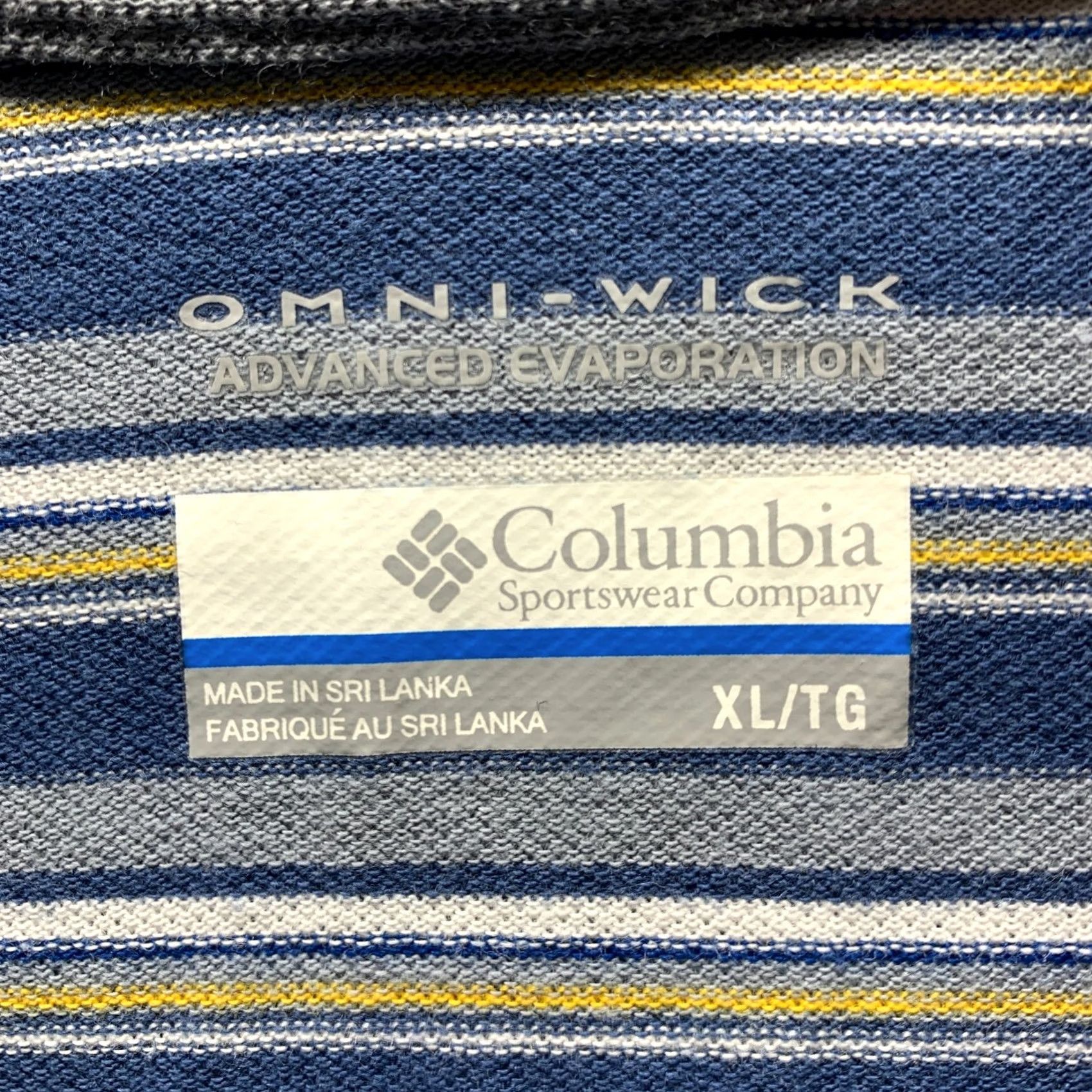 Vintage Columbia Polo Shirt Adult XL Blue White Striped Omni Shade Mens Size US XL / EU 56 / 4 - 7 Thumbnail