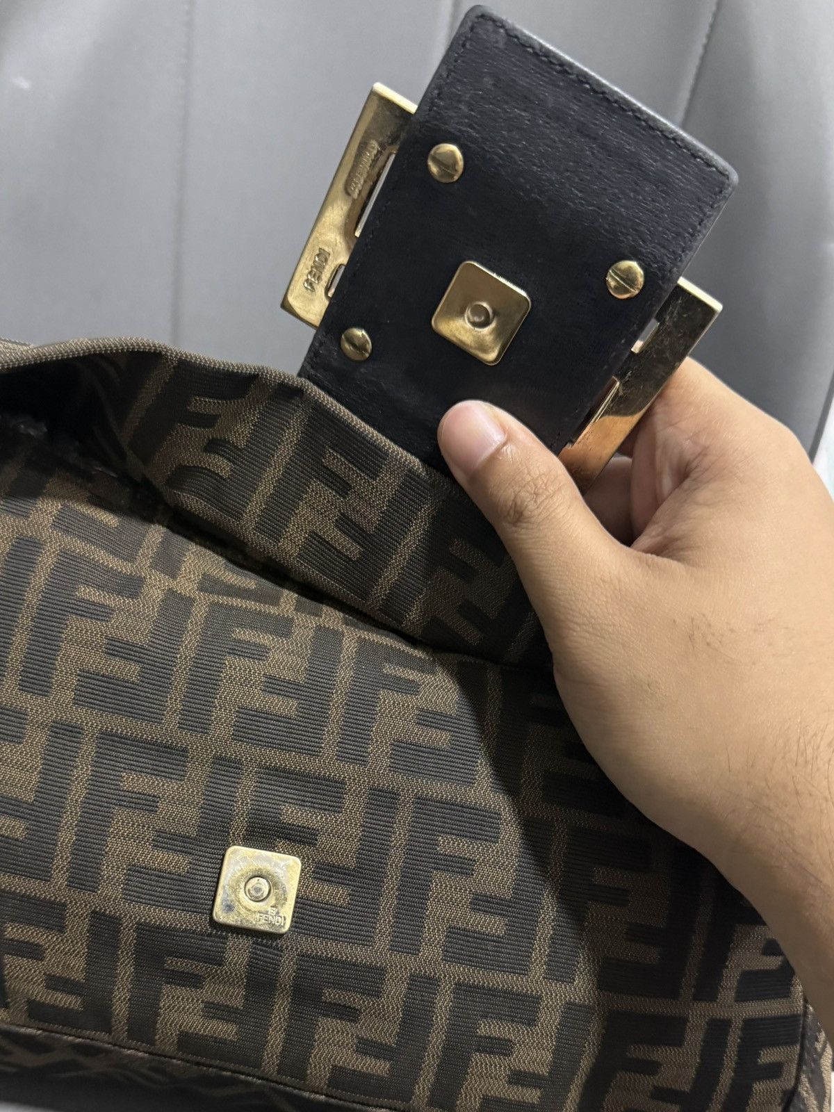 Fendi Vintage Fendi Zucca Large Monogram Shoulder Baguette Bag Size ONE SIZE - 12 Thumbnail