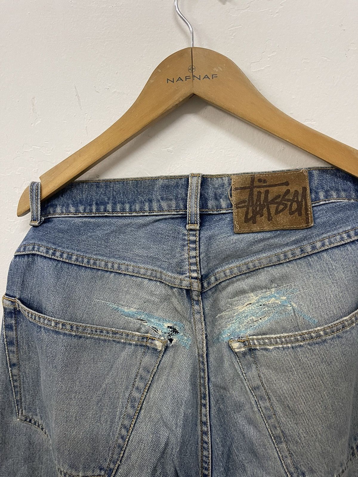 Stussy Stussy Made In USA grunge distressed denim Size US 33 - 8 Thumbnail